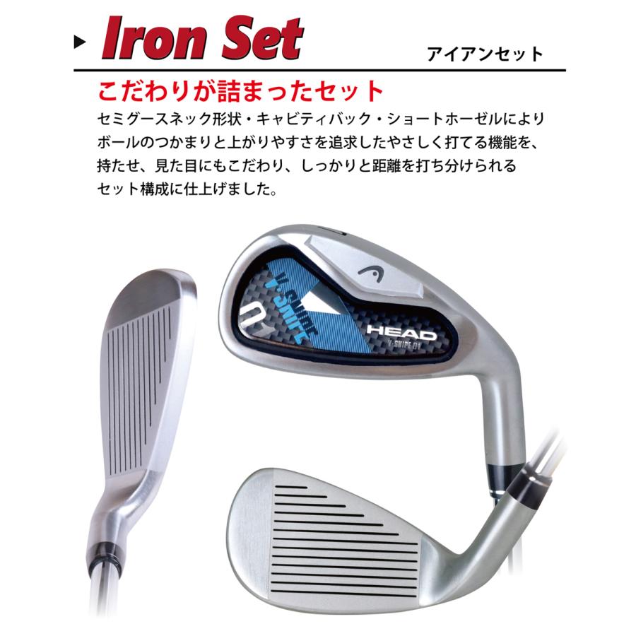 送料無料 HEAD by Powerbilt メンズクラブセット 右用 クラブ9本