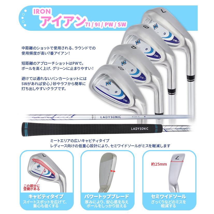 レディースゴルフクラブセット クラブのみ ハーフセット 8本 (1W FW UT