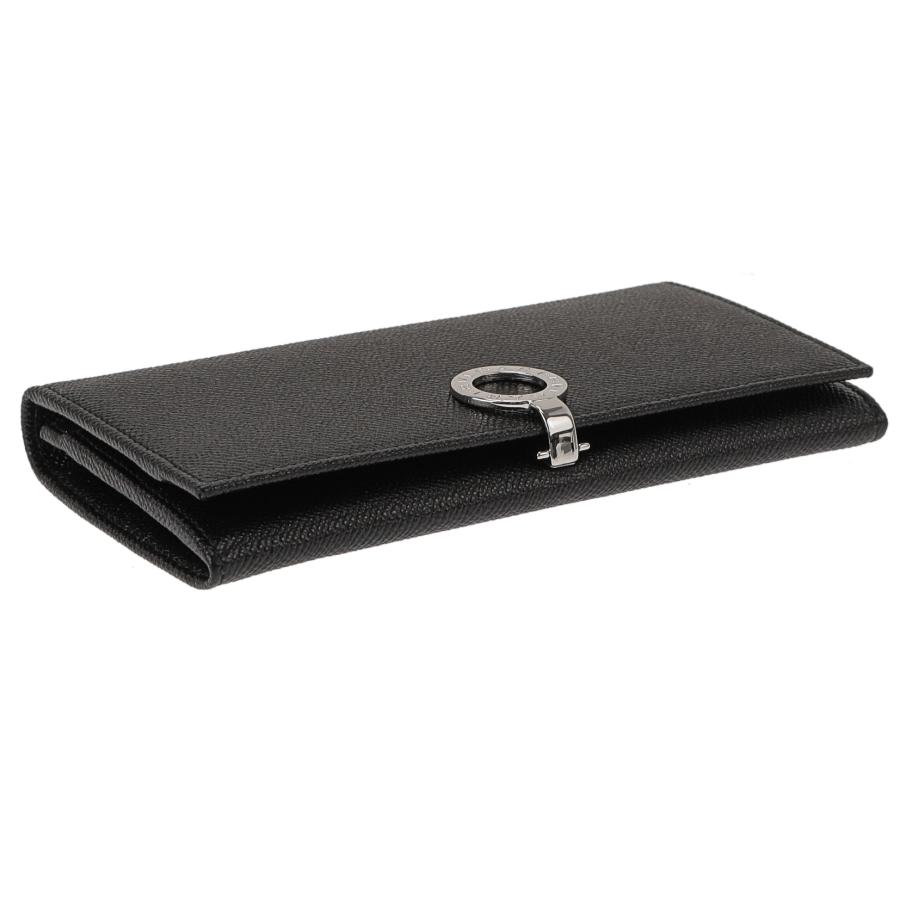 BVLGARI ブルガリ 長財布 財布 メンズ レディース アウトレット ブラック レザー クリップ式 送料無料 30412 GRAIN/BLKの画像