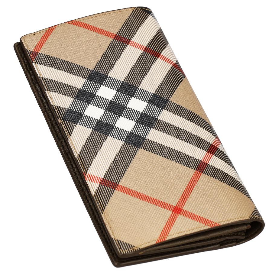 BURBERRY バーバリー 長財布 財布 メンズ レディース アウトレット ベージュ チェック レザー オープン式 送料無料 8091921 A2021の画像