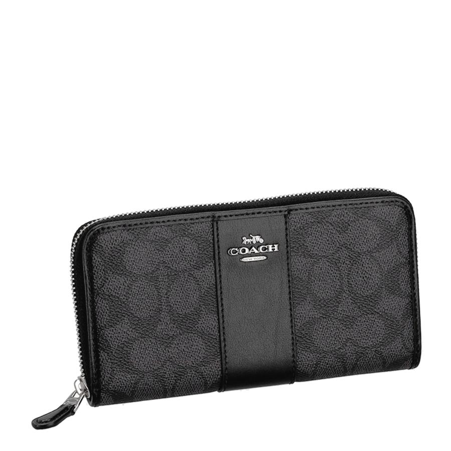COACH コーチ 長財布 ウォレット シグネチャー メンズ 大容量 ブラック コーチ 財布 メンズ COACH 長財布 ラウンドファスナー シグネチャー