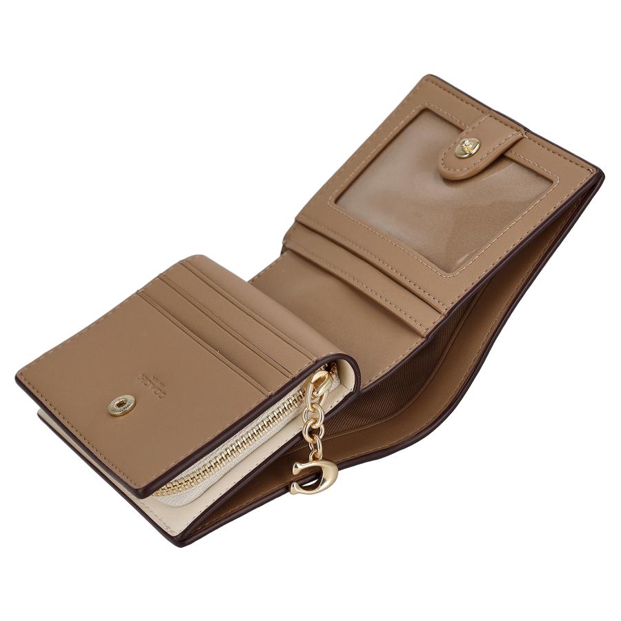 ベージュレザー コンパクト財布 COACH（コーチ） 二つ折り財布 ミニ財布 財布 レディース アウトレット