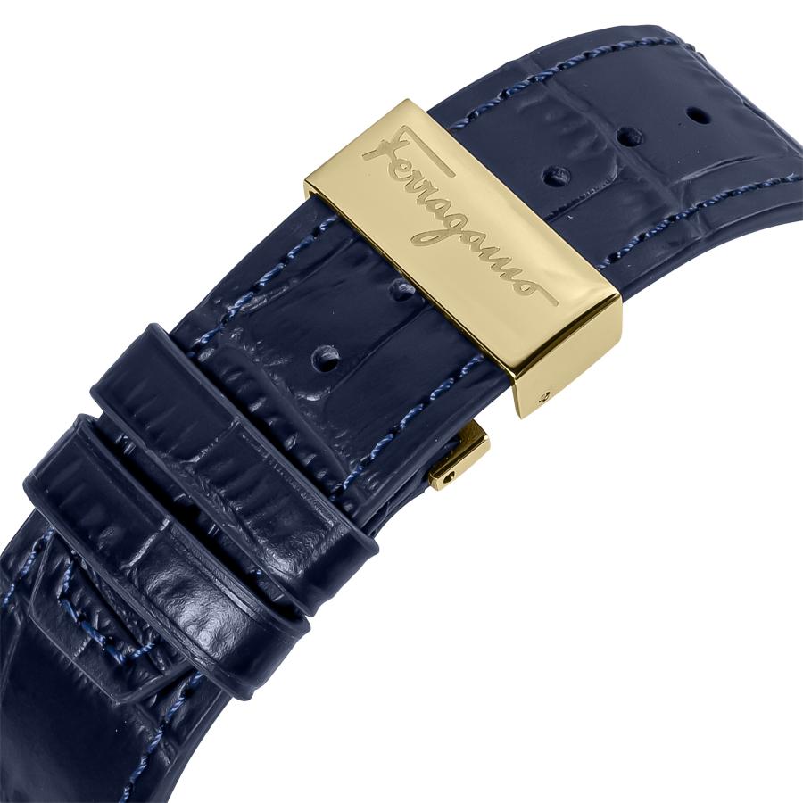 Ferragamo フェラガモ 腕時計 時計 クロノグラフ 44mm メンズ アウトレット ネイビー ブルー ゴールド クォーツ サファイアガラス 送料無料 SFEX00723 F-80の画像