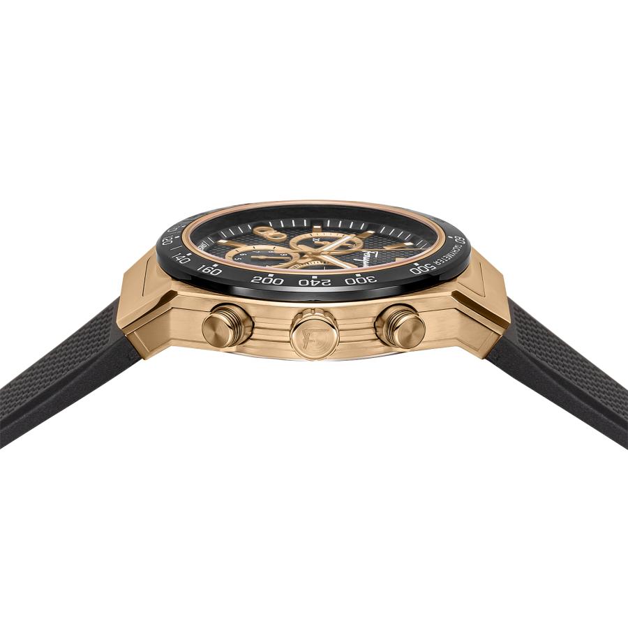 Ferragamo フェラガモ 腕時計 時計 クロノグラフ 52mm メンズ アウトレット ゴールド ブラック クォーツ サファイアガラス 送料無料 SFHR00320 SLXの画像