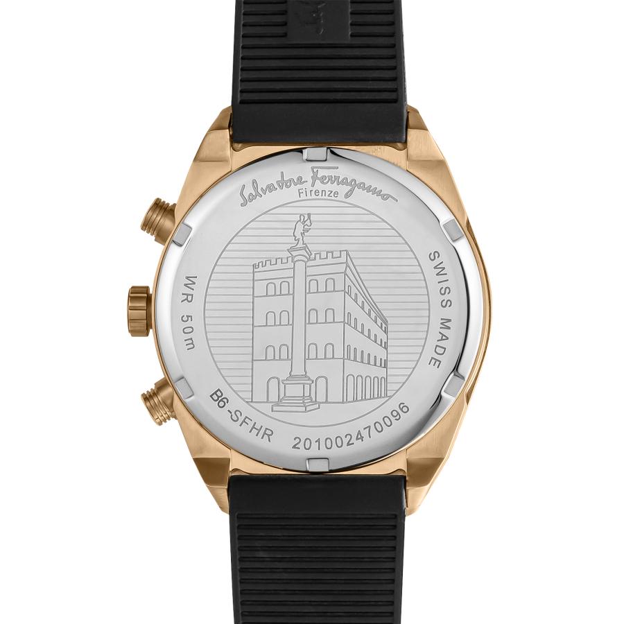Ferragamo フェラガモ 腕時計 時計 クロノグラフ 52mm メンズ アウトレット ゴールド ブラック クォーツ サファイアガラス 送料無料 SFHR00320 SLXの画像