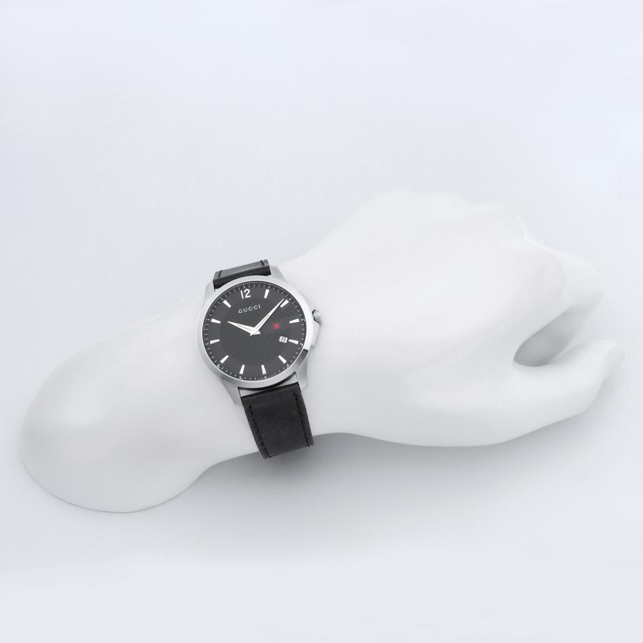 GUCCI グッチ 腕時計 時計 40mm メンズ アウトレット シルバー ブラック クォーツ サファイアガラス YA126304 Gタイムレスの画像