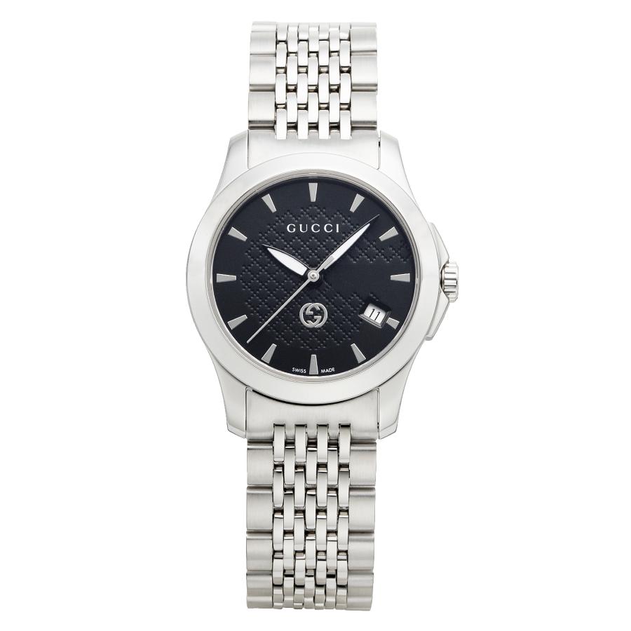 グッチ　レディース　腕時計 グッチ 時計 G-タイムレス YA126468 シルバーダイアル×ブラックレザー