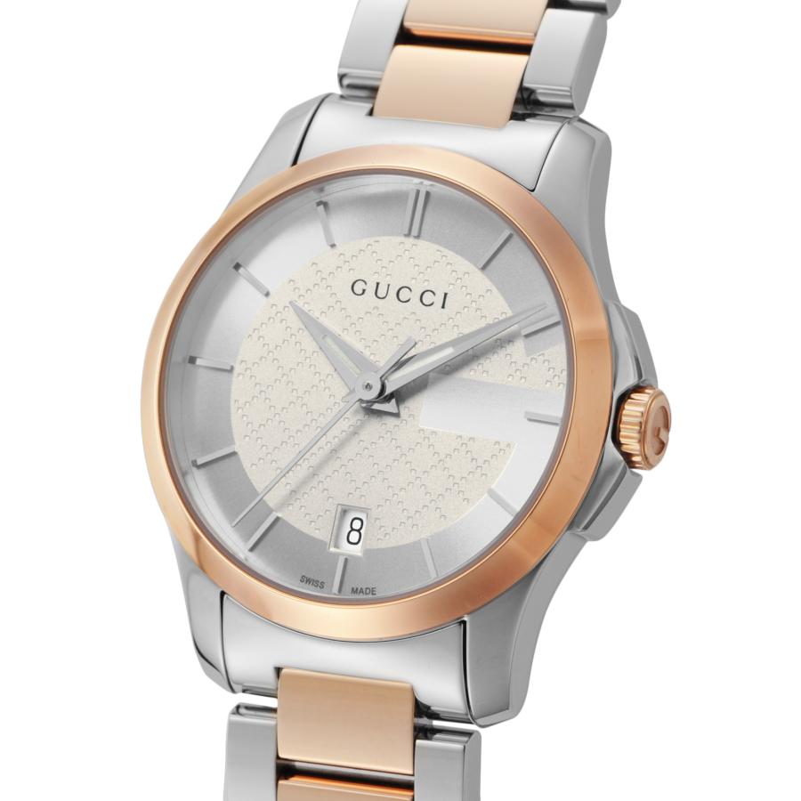 GUCCI グッチ 腕時計 時計 27mm レディース アウトレット シルバー ゴールド クォーツ 送料無料 YA126528 G-Timeless G-タイムレスの画像