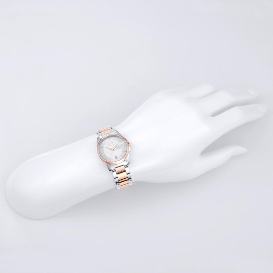 GUCCI グッチ 腕時計 時計 27mm レディース アウトレット シルバー ゴールド クォーツ 送料無料 YA126528 G-Timeless G-タイムレスの画像