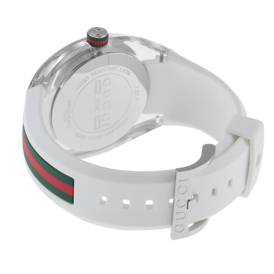 GUCCI グッチ 腕時計 時計 45mm メンズ アウトレット シルバー ホワイト クォーツ YA137102A SYNC シンク 送料無料の画像
