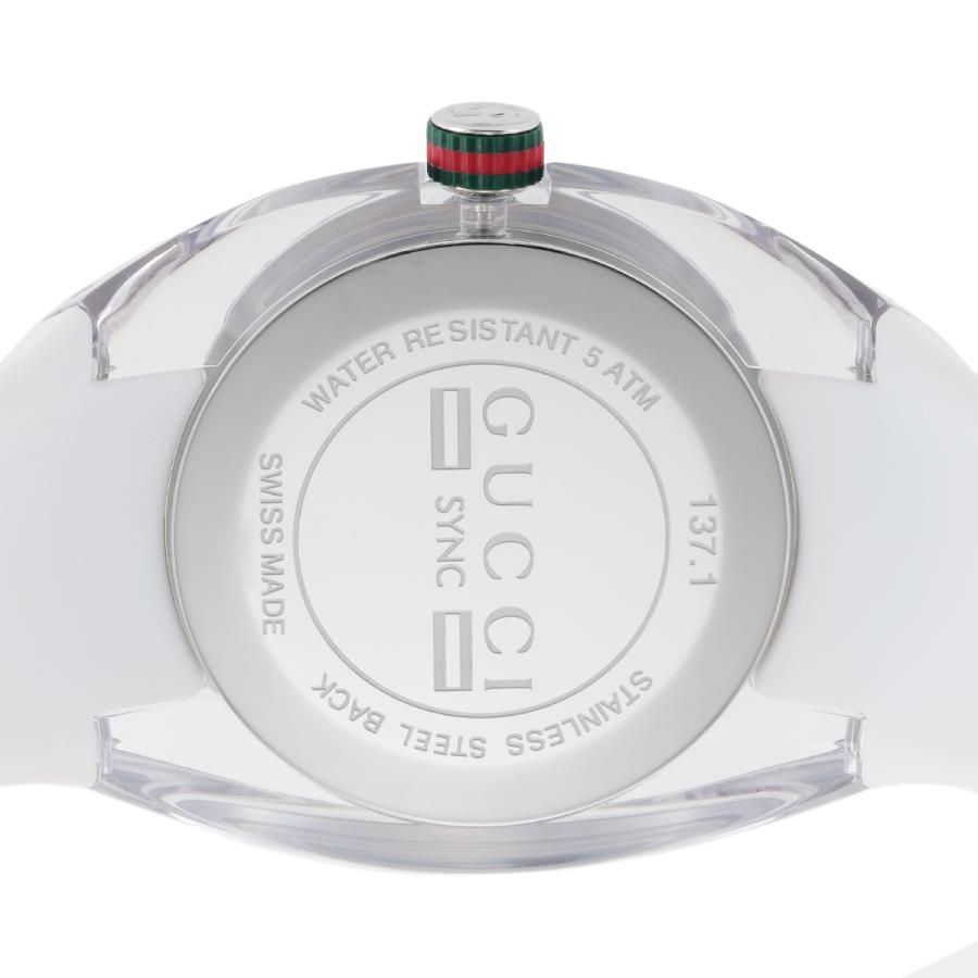 GUCCI グッチ 腕時計 時計 45mm メンズ アウトレット シルバー ホワイト クォーツ YA137102A SYNC シンク 送料無料の画像