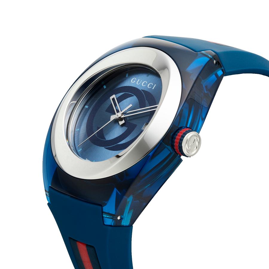 GUCCI グッチ 腕時計 時計 49mm メンズ アウトレット ブルー クォーツ サファイアガラス 送料無料 YA137104A SYNC シンクの画像