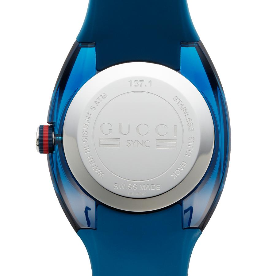 GUCCI グッチ 腕時計 時計 49mm メンズ アウトレット ブルー クォーツ サファイアガラス 送料無料 YA137104A SYNC シンクの画像