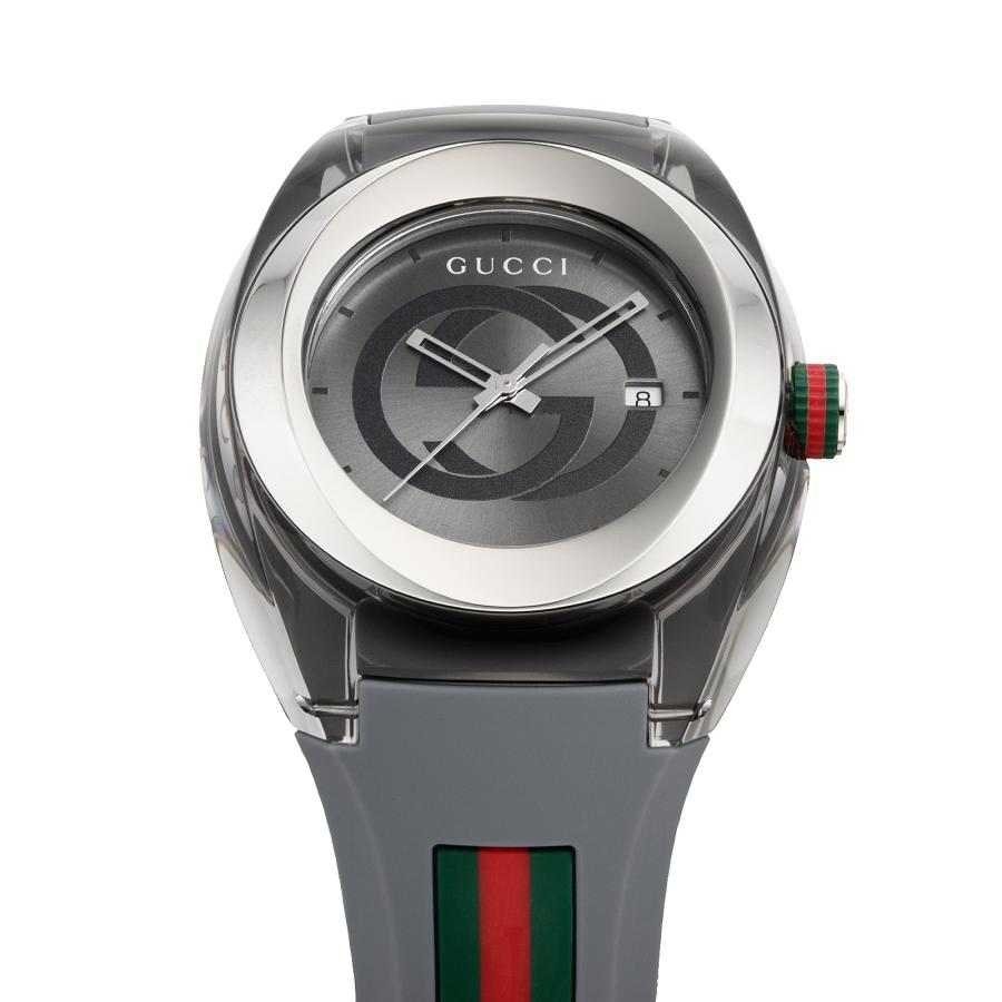 GUCCI グッチ 腕時計 時計 49mm メンズ レディース アウトレット グレー シルバー クォーツ サファイアガラス 送料無料 YA137109A SYNC シンクの画像
