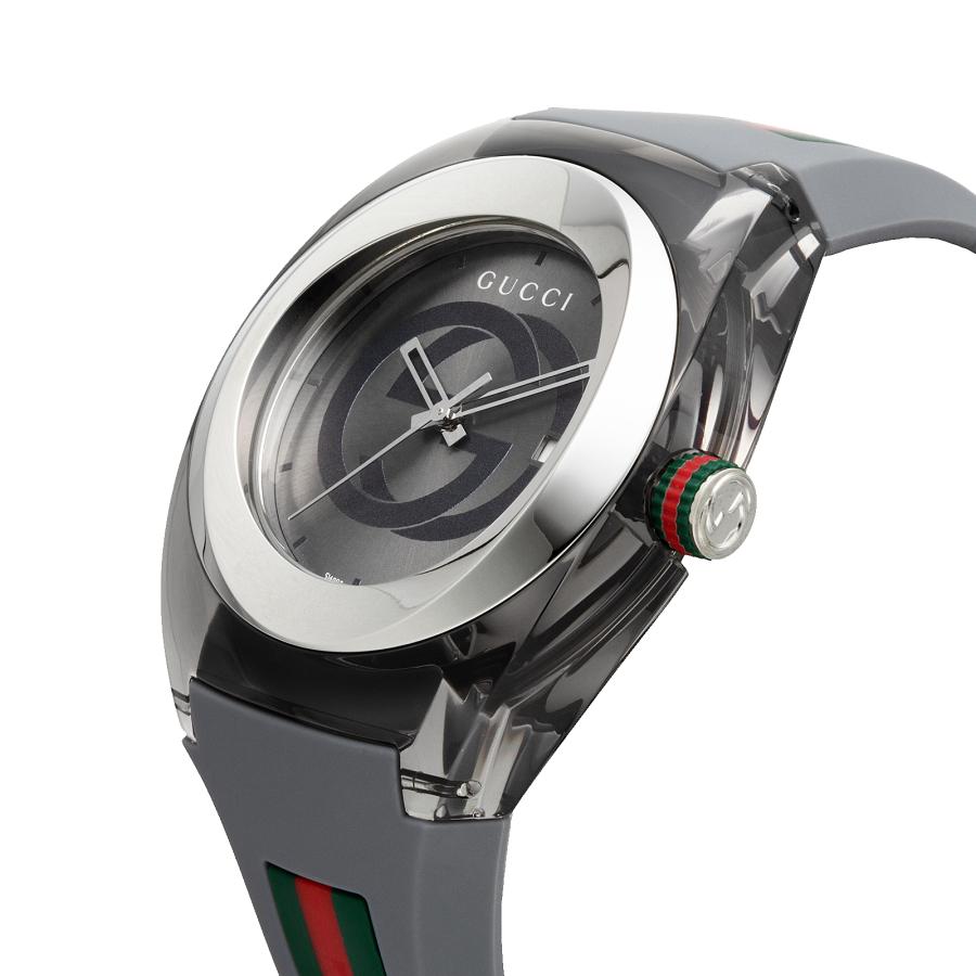 GUCCI グッチ 腕時計 時計 49mm メンズ レディース アウトレット グレー シルバー クォーツ サファイアガラス 送料無料 YA137109A SYNC シンクの画像