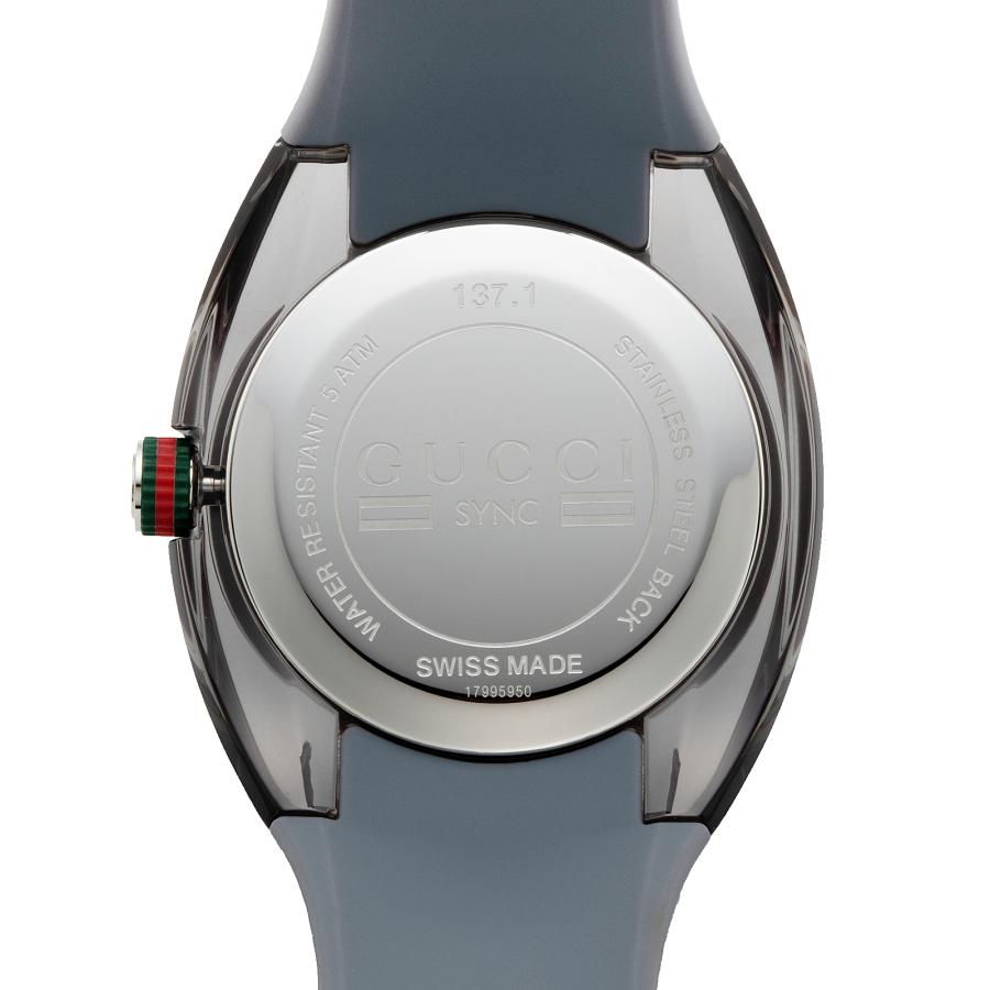 GUCCI グッチ 腕時計 時計 49mm メンズ レディース アウトレット グレー シルバー クォーツ サファイアガラス 送料無料 YA137109A SYNC シンクの画像