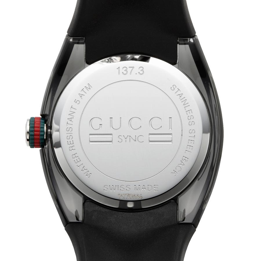 GUCCI グッチ 腕時計 時計 40mm メンズ アウトレット ブラック クォーツ サファイアガラス 送料無料 YA137301 SYNC シンクの画像
