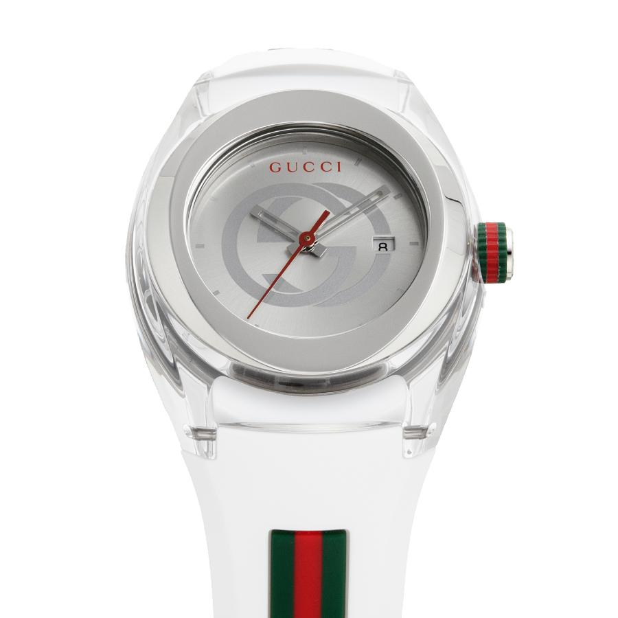 GUCCI グッチ 腕時計 時計 40mm メンズ レディース アウトレット シルバー ホワイト クォーツ 送料無料 YA137302 SYNC シンクの画像