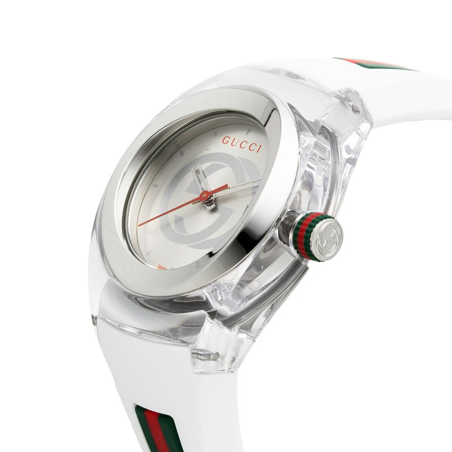 GUCCI グッチ 腕時計 時計 40mm メンズ レディース アウトレット シルバー ホワイト クォーツ 送料無料 YA137302 SYNC シンクの画像