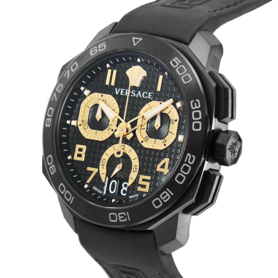 VERSACE ヴェルサーチ 腕時計 時計 クロノグラフ 44mm メンズ アウトレット ブラック クォーツ サファイアガラス 送料無料 VQC020015 DYLOS ダイロスの画像