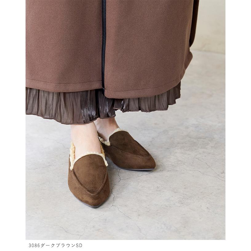 menue（メヌエ） モカシン ムートン パンプス レディース ローファー