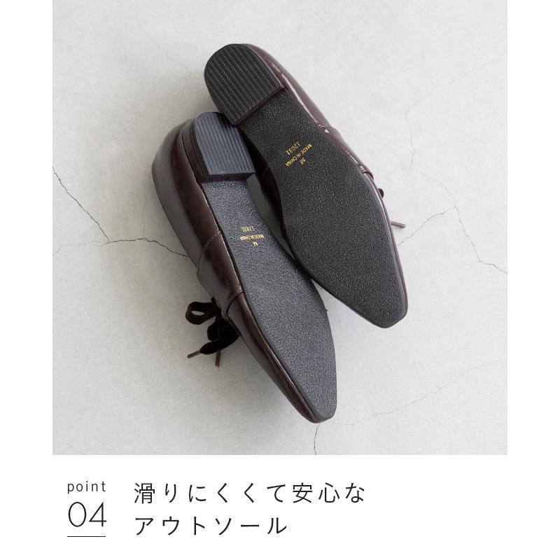 ローファー 痛くない フラットシューズ レディース チャンキーヒール ローヒール 歩きやすい ベロアリボン 送料無料 | menue | 18