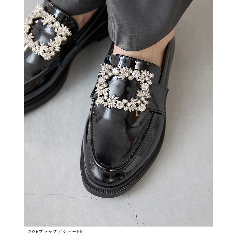 ビジュー付き黒ローファー 24.0 新品未使用ビジュー付きブラック 24 ビジュー付き黒ローファー 24.0 新品未使用ビジュー付きブラック 24