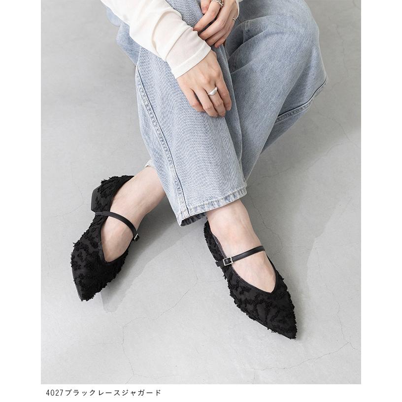パンプス ストラップ 痛くない 歩きやすい 走れる  レディース ローヒール ポインテッドトゥ メリージェーン 送料無料 | welleg | 17