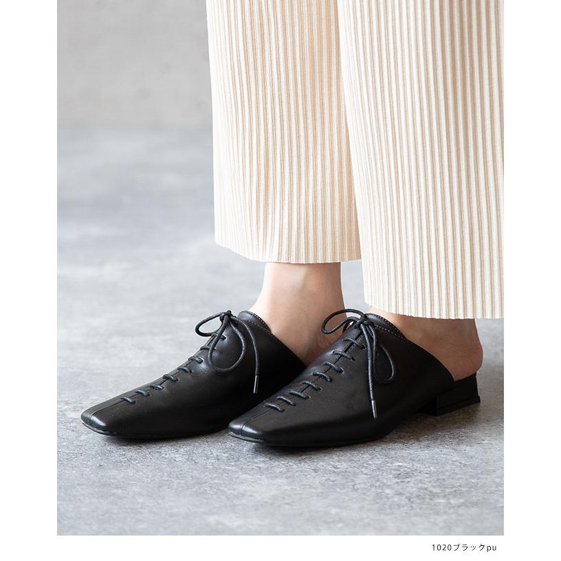 ミュール サンダル 1 000円 6 9 59マデ 14 Pre つっかけ ぺたんこ靴 スリッパ レディース レースアップ 外履き 履きやすい 痛くない 送料無料 黒 売り込み レディース