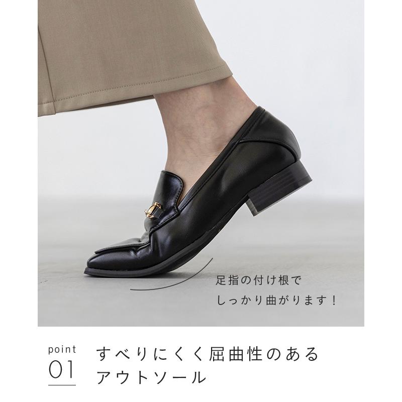 ローファー レディース ビットローファー 厚底ローファー ヒールローファー 厚底 スクエアトゥ 送料無料 | menue | 18