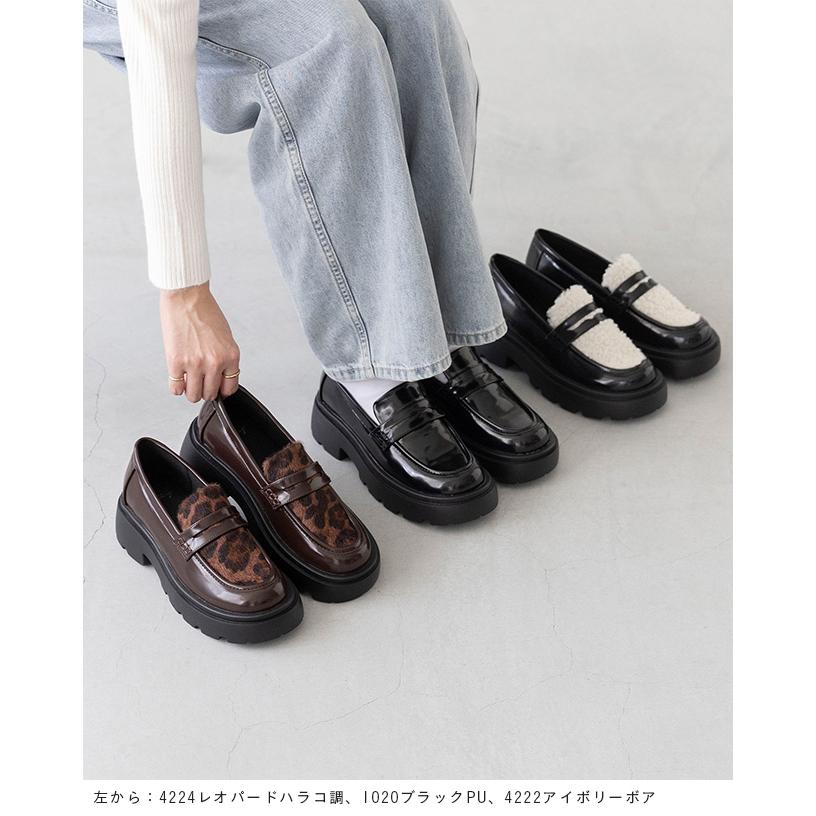 厚底ローファー ローファー レディース 厚底 ヒールローファー コイン レオパード 痛くない 歩きやすい ラウンドトゥ 送料無料 5/20 9:59マデ 3,999円 | welleg | 07
