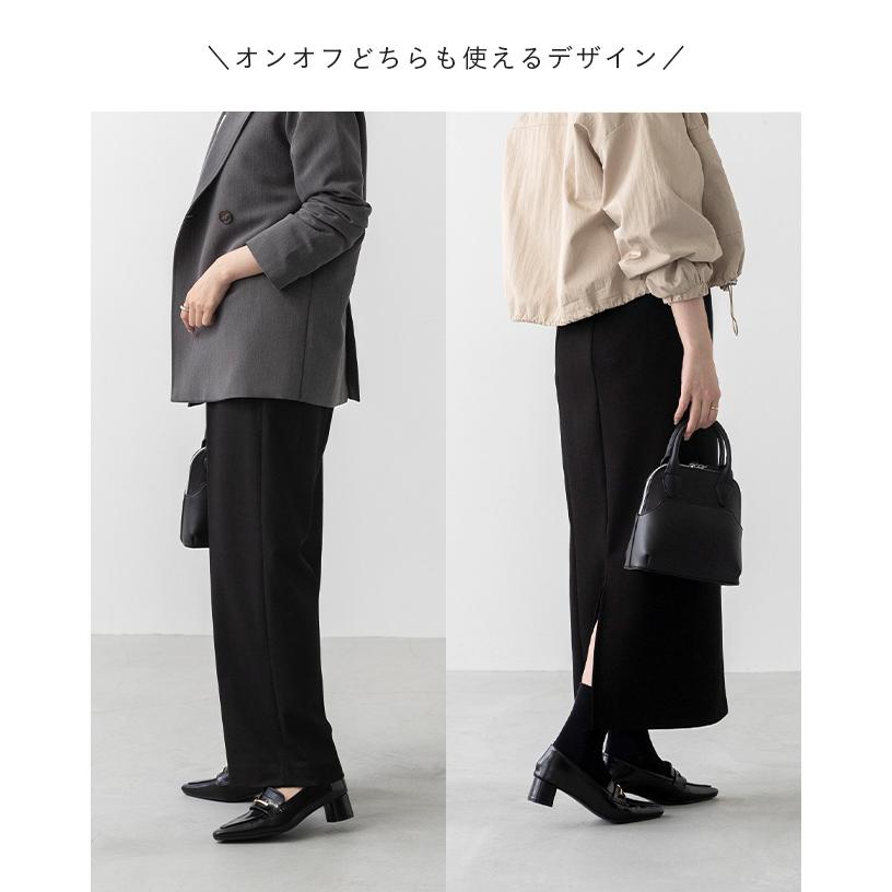 ローファー レディース チャンキーヒール 痛くない スクエアトゥ ビット ゴールドバー ローファーパンプス 送料無料 | welleg | 09