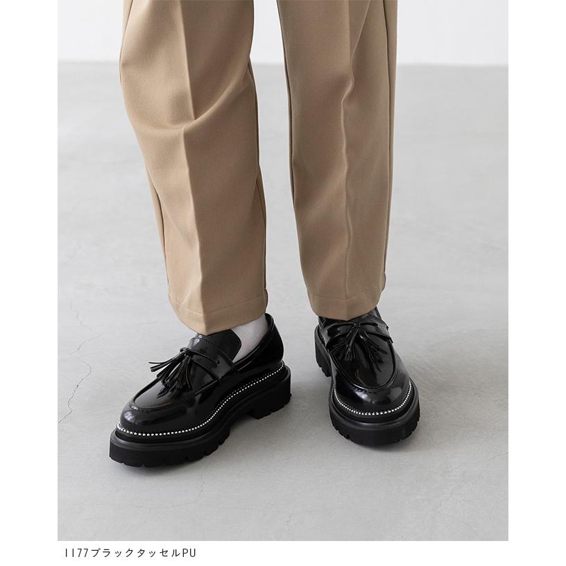 ローファー レディース 厚底 トラックソール 痛くない アーモンドトゥ スタッズ タッセル 送料無料 一部5月20日頃発送予定 | menue | 11