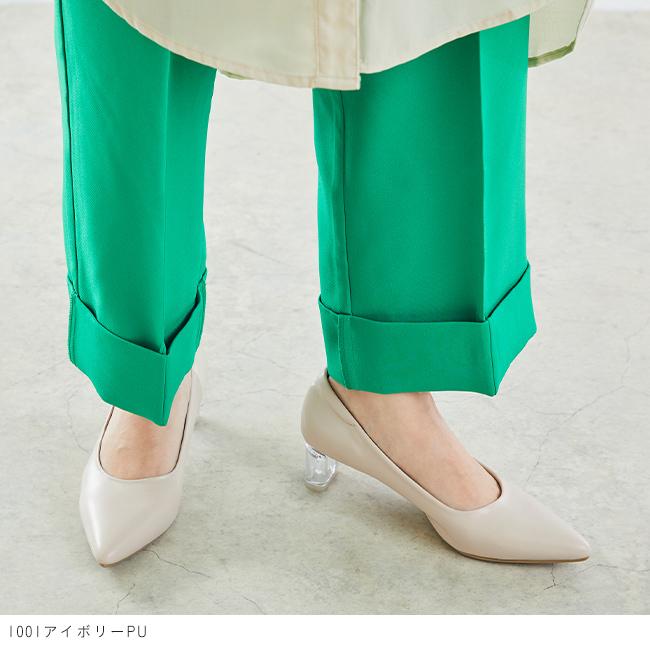 menue パンプス レディース ポインテッドトゥ クリアヒール 痛くない 