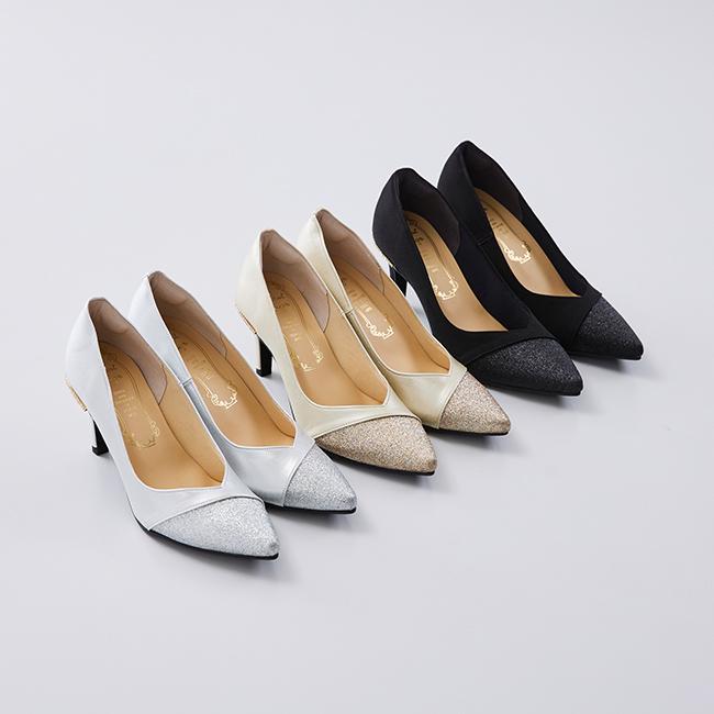 パンプス 走れる 履きやすい 痛くない ピンヒール 7cm ポインテッドトゥ グリッター 日本製 結婚式 卒業式 入学式 パーティ 送料無料 | welleg | 05