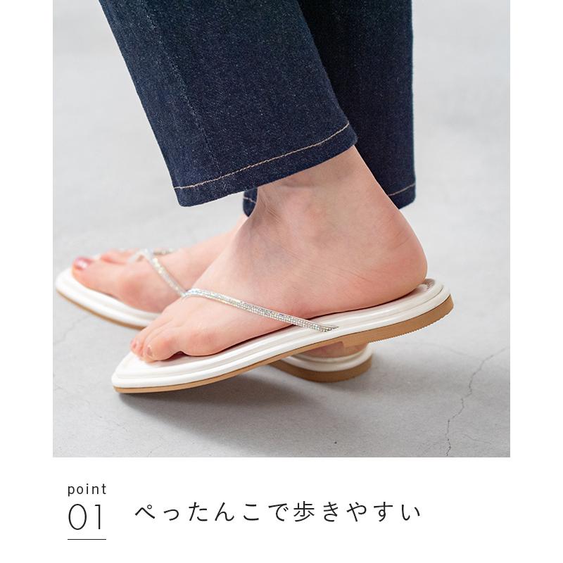 サンダル レディース 浴衣 フラット 高反発 クッション 痛くない 歩きやすい スクエアトゥ 黒 靴 送料無料 9/18 9:59マデ 1,700円 | welleg | 13