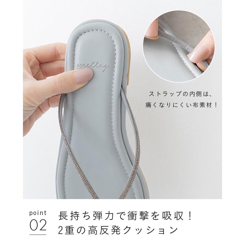 サンダル レディース 浴衣 フラット 高反発 クッション 痛くない 歩きやすい スクエアトゥ 黒 靴 送料無料 9/18 9:59マデ 1,700円 | welleg | 14