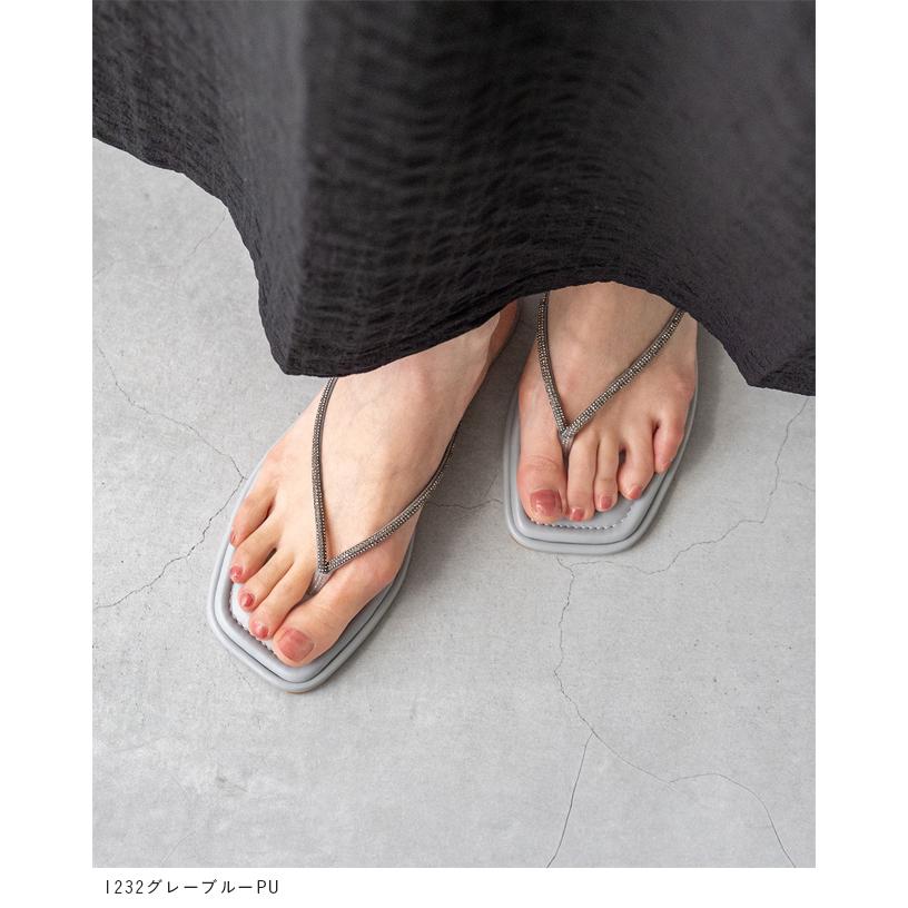 サンダル レディース 浴衣 フラット 高反発 クッション 痛くない 歩きやすい スクエアトゥ 黒 靴 送料無料 9/18 9:59マデ 1,700円 | welleg | 09