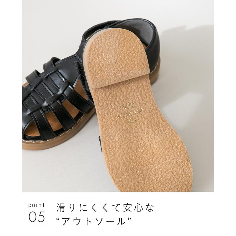 menue グルカサンダル キッズ 子供用サンダル 厚底 編み込み 