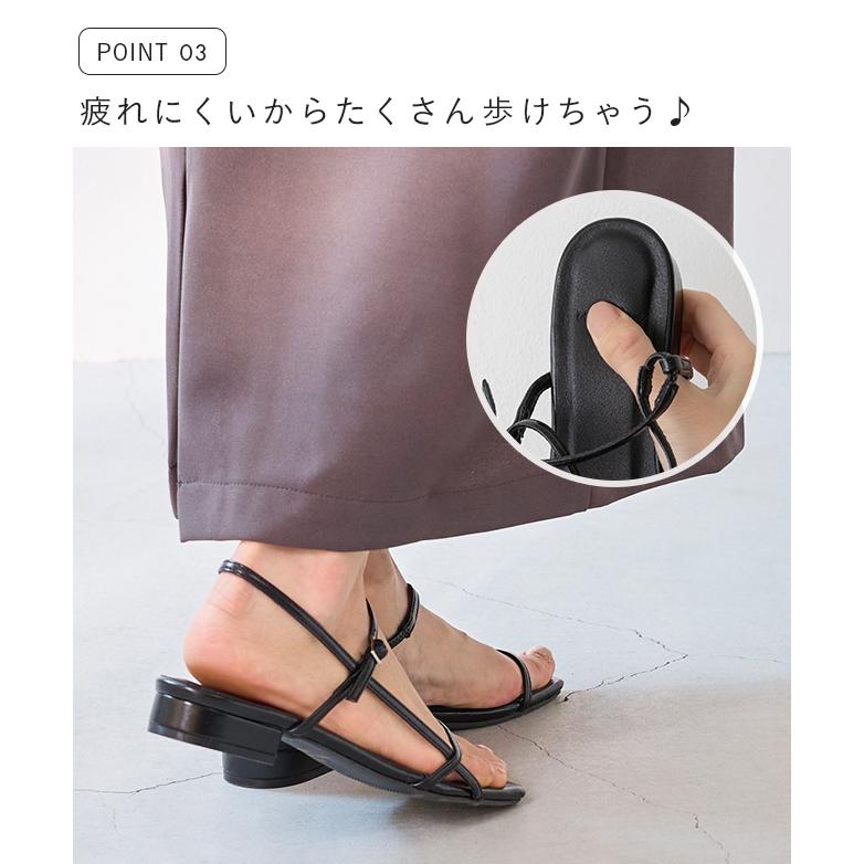 ストラップサンダル 脱げない レディース 浴衣 サンダル ローヒール 痛くない 歩きやすい スクエアトゥ 送料無料 8/20 9:59マデ 1,700円 | welleg | 09