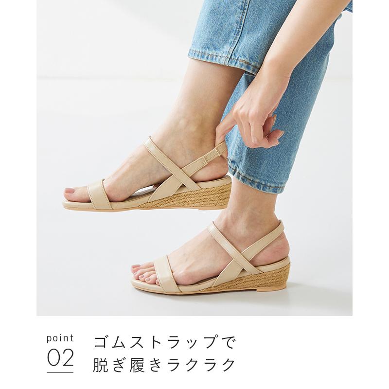 サンダル レディース ヒール 歩きやすい ストラップ ウェッジソール 黒 オフィス 厚底 送料無料｜outletshoes｜25