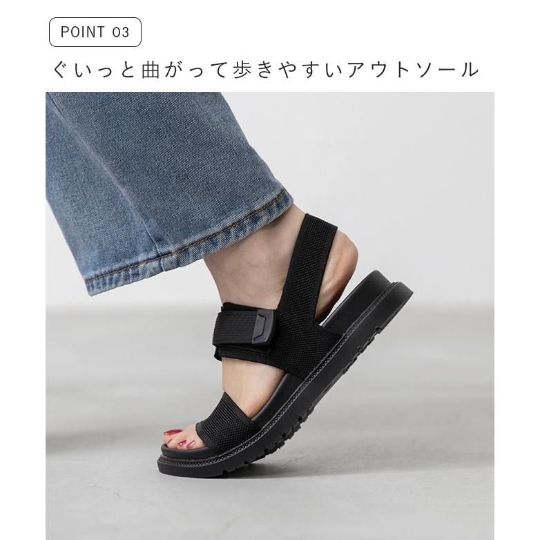 welleg（ウェレッグ） サンダル レディース 厚底サンダル スポーツ