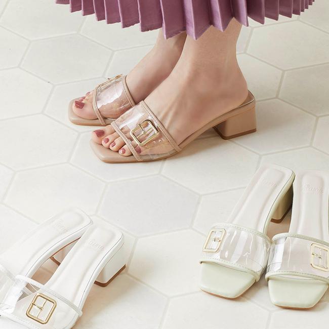 ミュール サンダル レディース ヒールサンダル バックル Pvc クリア 痛くない 歩きやすい 春 夏 送料無料 Welleg From アウトレットシューズ 通販 Paypayモール