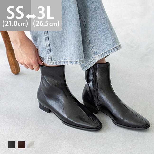 menue（メヌエ） ショートブーツ レディース 太ヒール 2cm ローヒール