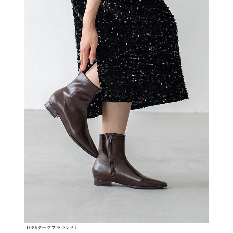 menue（メヌエ） ショートブーツ レディース 太ヒール 2cm ローヒール