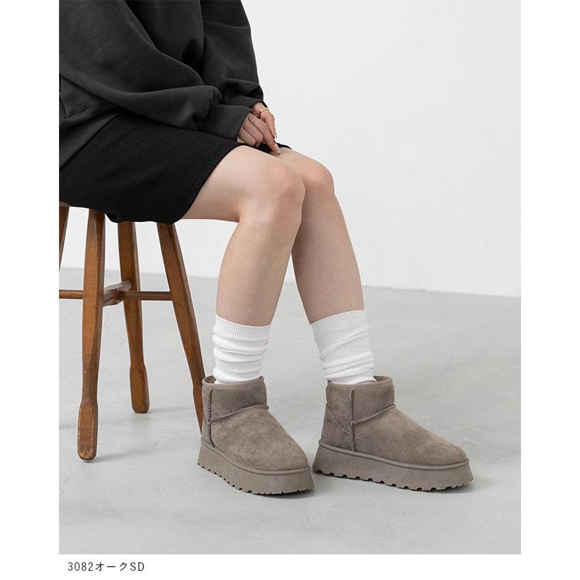 menue（メヌエ） ムートンブーツ 厚底 ボア 厚底ブーツ レディース