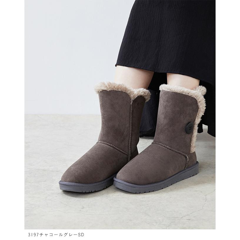 ムートンブーツ レディース ショート ボア ボタン 防寒 撥水 内ボア 2way 送料無料 プレゼント 11/20 9:59マデ 3,699円 | mooimooi | 11
