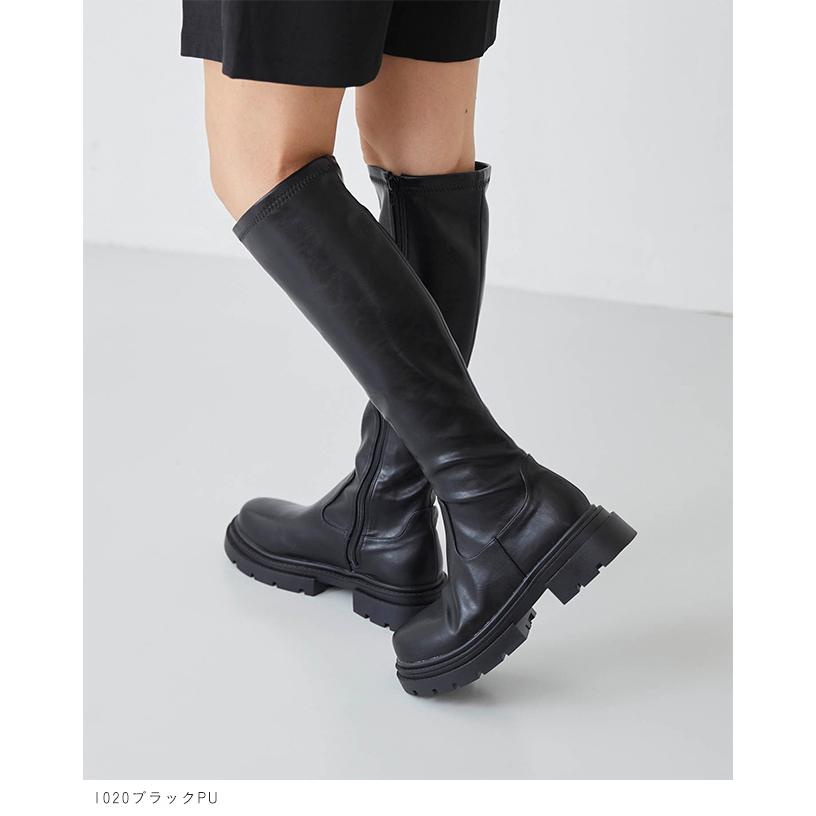 menue（メヌエ） ロングブーツ レディース タンクソール トラック