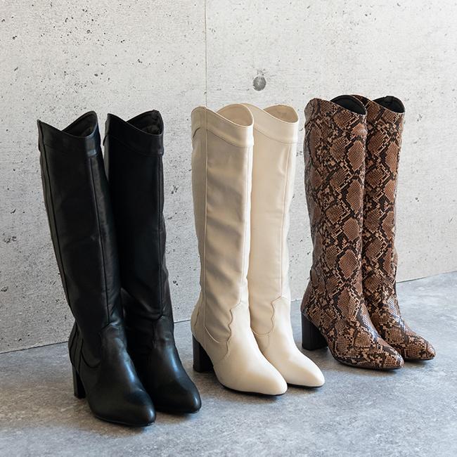 ロングブーツ レディース 黒 ブーツ ウエスタンブーツ ロング 変形ヒール 太ヒール 送料無料 3 12 12 59マデ 3 199円 Pre Welleg From アウトレットシューズ 通販 Paypayモール