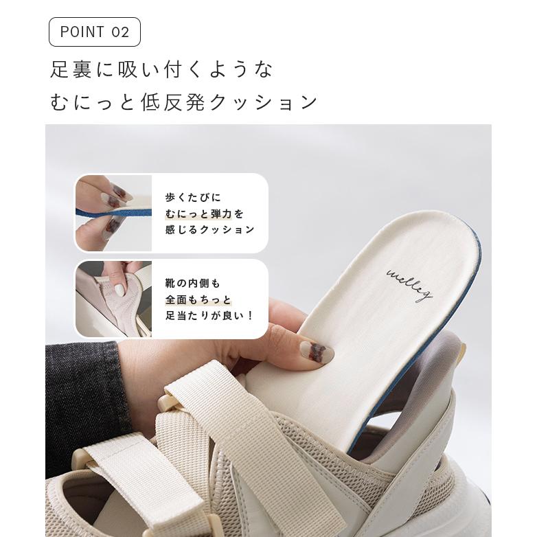 welleg（ウェレッグ） サンダル レディース 厚底 夏 歩きやすい 送料
